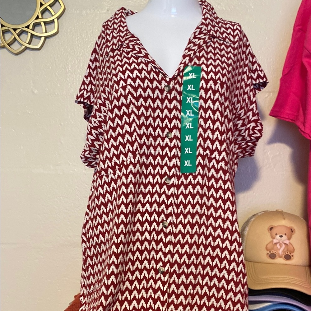 Jachs Red and White Blouse